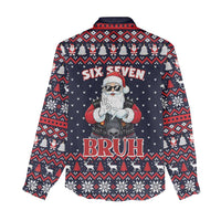 Funny Santa Six Seven Bruh Christmas Women Casual Shirt Meme Gen Alpha Slang - Wonder Print Shop