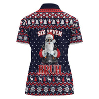 Funny Santa Six Seven Bruh Christmas Women Polo Shirt Meme Gen Alpha Slang - Wonder Print Shop