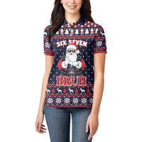 Funny Santa Six Seven Bruh Christmas Women Polo Shirt Meme Gen Alpha Slang - Wonder Print Shop