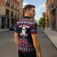 Funny Santa Six Seven Bruh Christmas Zipper Polo Shirt Meme Gen Alpha Slang - Wonder Print Shop