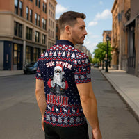Funny Santa Six Seven Bruh Christmas Zipper Polo Shirt Meme Gen Alpha Slang - Wonder Print Shop