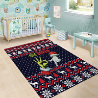 Grinch Hand Six Seven Xmas Area Rug Meme Gen Alpha Slang - Wonder Print Shop