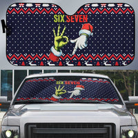 Grinch Hand Six Seven Xmas Auto Sun Shade Meme Gen Alpha Slang - Wonder Print Shop
