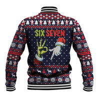 Grinch Hand Six Seven Xmas Baseball Jacket Meme Gen Alpha Slang - Wonder Print Shop
