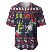 Grinch Hand Six Seven Xmas Baseball Jersey Meme Gen Alpha Slang - Wonder Print Shop