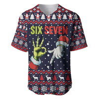 Grinch Hand Six Seven Xmas Baseball Jersey Meme Gen Alpha Slang - Wonder Print Shop