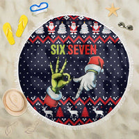 Grinch Hand Six Seven Xmas Beach Blanket Meme Gen Alpha Slang - Wonder Print Shop