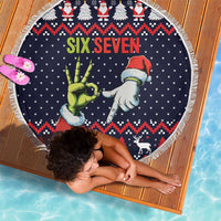 Grinch Hand Six Seven Xmas Beach Blanket Meme Gen Alpha Slang - Wonder Print Shop