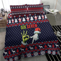 Grinch Hand Six Seven Xmas Bedding Set Meme Gen Alpha Slang - Wonder Print Shop