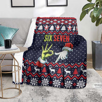 Grinch Hand Six Seven Xmas Blanket Meme Gen Alpha Slang - Wonder Print Shop