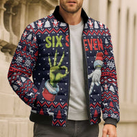 Grinch Hand Six Seven Xmas Bomber Puffer Jacket Meme Gen Alpha Slang - Wonder Print Shop