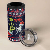 Grinch Hand Six Seven Xmas 4 in 1 Can Cooler Tumbler Meme Gen Alpha Slang - Wonder Print Shop