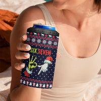 Grinch Hand Six Seven Xmas 4 in 1 Can Cooler Tumbler Meme Gen Alpha Slang - Wonder Print Shop