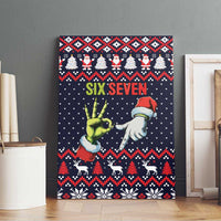 Grinch Hand Six Seven Xmas Canvas Wall Art Meme Gen Alpha Slang - Wonder Print Shop
