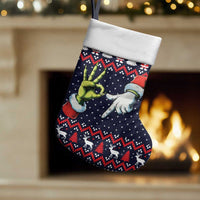Grinch Hand Six Seven Xmas Christmas Stocking Meme Gen Alpha Slang - Wonder Print Shop