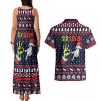 Grinch Hand Six Seven Xmas Couples Matching Tank Maxi Dress and Hawaiian Shirt Meme Gen Alpha Slang - Wonder Print Shop