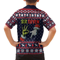 Grinch Hand Six Seven Xmas Family Matching Long Sleeve Bodycon Dress and Hawaiian Shirt Meme Gen Alpha Slang - Wonder Print Shop