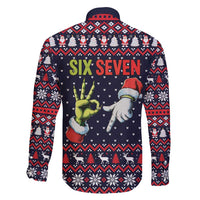 Grinch Hand Six Seven Xmas Family Matching Long Sleeve Bodycon Dress and Hawaiian Shirt Meme Gen Alpha Slang - Wonder Print Shop
