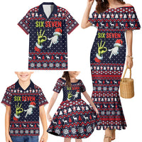 Grinch Hand Six Seven Xmas Family Matching Mermaid Dress and Hawaiian Shirt Meme Gen Alpha Slang - Wonder Print Shop
