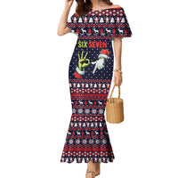 Grinch Hand Six Seven Xmas Family Matching Mermaid Dress and Hawaiian Shirt Meme Gen Alpha Slang - Wonder Print Shop