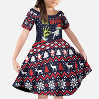 Grinch Hand Six Seven Xmas Family Matching Short Sleeve Bodycon Dress and Hawaiian Shirt Meme Gen Alpha Slang - Wonder Print Shop