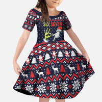 Grinch Hand Six Seven Xmas Family Matching Summer Maxi Dress and Hawaiian Shirt Meme Gen Alpha Slang - Wonder Print Shop