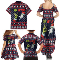 Grinch Hand Six Seven Xmas Family Matching Summer Maxi Dress and Hawaiian Shirt Meme Gen Alpha Slang - Wonder Print Shop