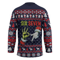Grinch Hand Six Seven Xmas Hockey Jersey Meme Gen Alpha Slang - Wonder Print Shop