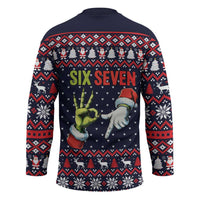 Grinch Hand Six Seven Xmas Hockey Jersey Meme Gen Alpha Slang - Wonder Print Shop