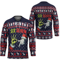 Grinch Hand Six Seven Xmas Hockey Jersey Meme Gen Alpha Slang - Wonder Print Shop