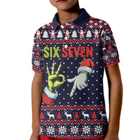 Grinch Hand Six Seven Xmas Kid Polo Shirt Meme Gen Alpha Slang - Wonder Print Shop