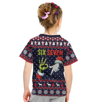 Grinch Hand Six Seven Xmas Kid T Shirt Meme Gen Alpha Slang - Wonder Print Shop