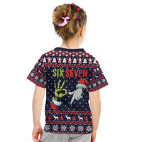 Grinch Hand Six Seven Xmas Kid T Shirt Meme Gen Alpha Slang - Wonder Print Shop