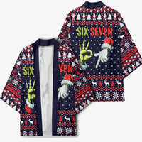 Grinch Hand Six Seven Xmas Kimono Meme Gen Alpha Slang - Wonder Print Shop