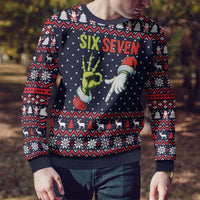 Grinch Hand Six Seven Xmas Ugly Christmas Sweater Meme Gen Alpha Slang - Wonder Print Shop