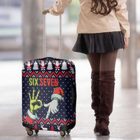 Grinch Hand Six Seven Xmas Luggage Cover Meme Gen Alpha Slang - Wonder Print Shop