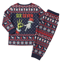 Grinch Hand Six Seven Xmas Christmas Pajama Set Meme Gen Alpha Slang - Wonder Print Shop
