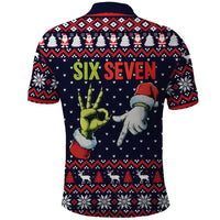 Grinch Hand Six Seven Xmas Polo Shirt Meme Gen Alpha Slang - Wonder Print Shop
