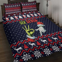 Grinch Hand Six Seven Xmas Quilt Bed Set Meme Gen Alpha Slang - Wonder Print Shop