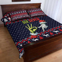 Grinch Hand Six Seven Xmas Quilt Bed Set Meme Gen Alpha Slang - Wonder Print Shop