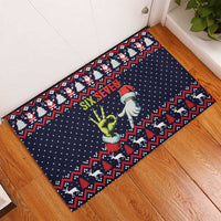 Grinch Hand Six Seven Xmas Rubber Doormat Meme Gen Alpha Slang - Wonder Print Shop