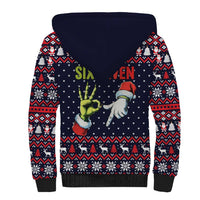 Grinch Hand Six Seven Xmas Sherpa Hoodie Meme Gen Alpha Slang - Wonder Print Shop