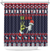 Grinch Hand Six Seven Xmas Shower Curtain Meme Gen Alpha Slang - Wonder Print Shop