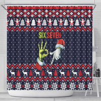 Grinch Hand Six Seven Xmas Shower Curtain Meme Gen Alpha Slang - Wonder Print Shop