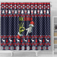 Grinch Hand Six Seven Xmas Shower Curtain Meme Gen Alpha Slang - Wonder Print Shop