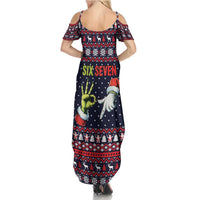 Grinch Hand Six Seven Xmas Summer Maxi Dress Meme Gen Alpha Slang - Wonder Print Shop