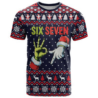 Grinch Hand Six Seven Xmas T Shirt Meme Gen Alpha Slang - Wonder Print Shop