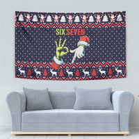 Grinch Hand Six Seven Xmas Tapestry Meme Gen Alpha Slang - Wonder Print Shop