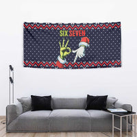 Grinch Hand Six Seven Xmas Tapestry Meme Gen Alpha Slang - Wonder Print Shop