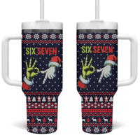 Grinch Hand Six Seven Xmas Tumbler With Handle Meme Gen Alpha Slang - Wonder Print Shop
